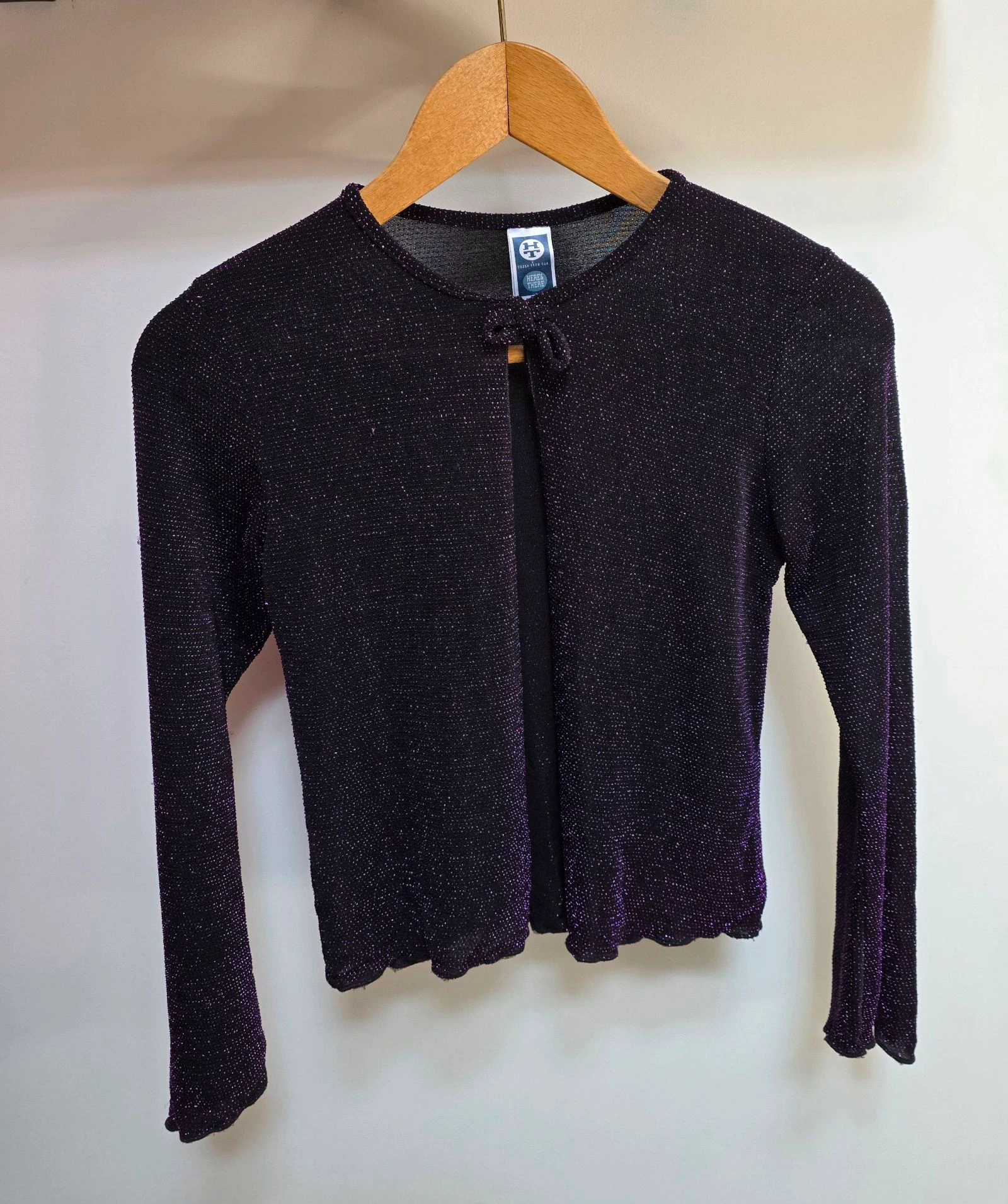 Gilet pailleté noir et violet 14 ans 164 cm Here & There C&A boléro XS